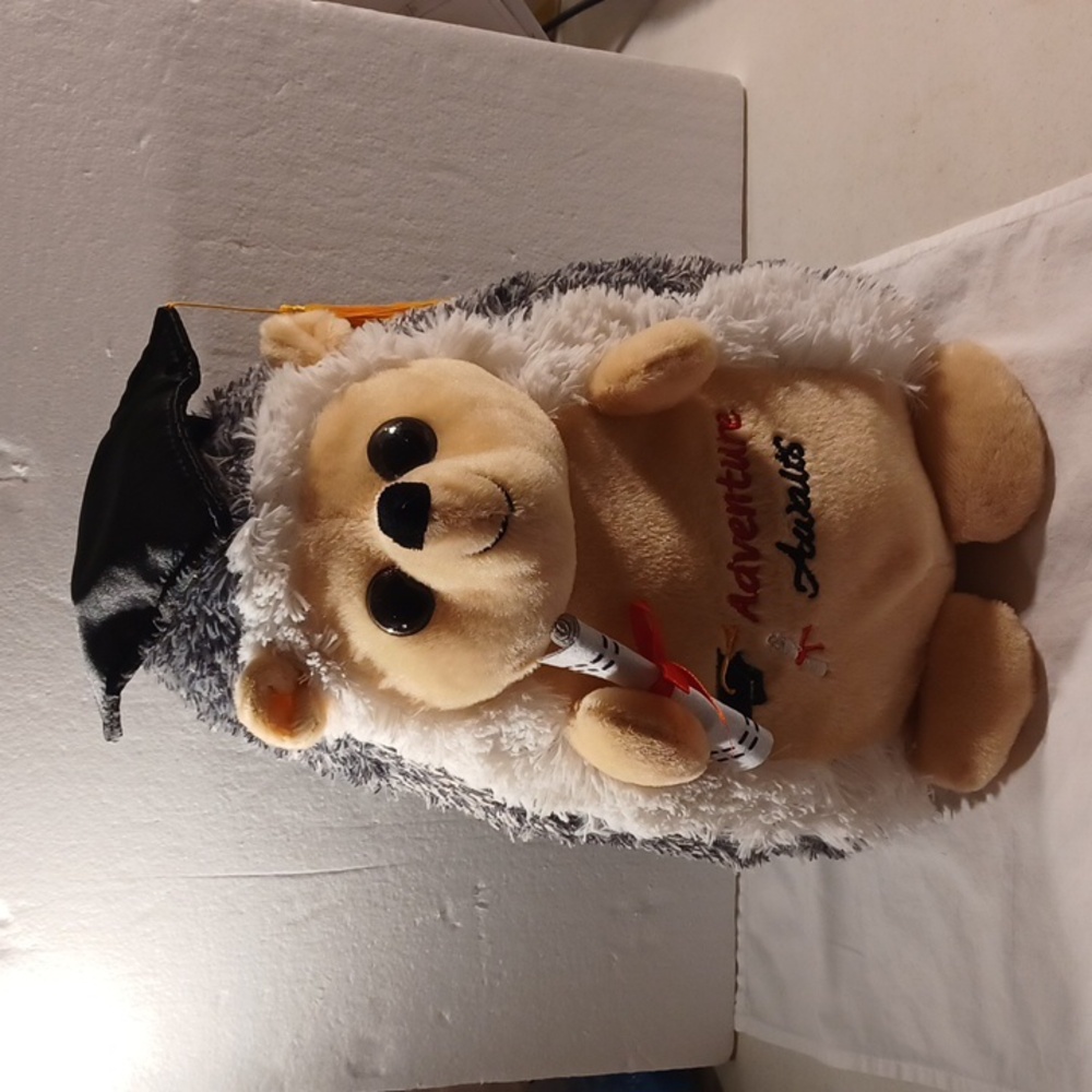 SPIKE The Graduation Hedgehog in Diploma Hat 14" Plush Figure "Adventure Awaits"